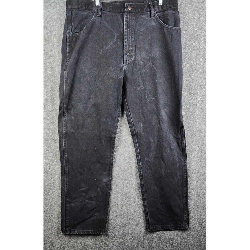 Rustler Jeans Men 40x30 Black Vintage Straight Leg Denim Pants 87619CB Excellent